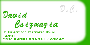 david csizmazia business card